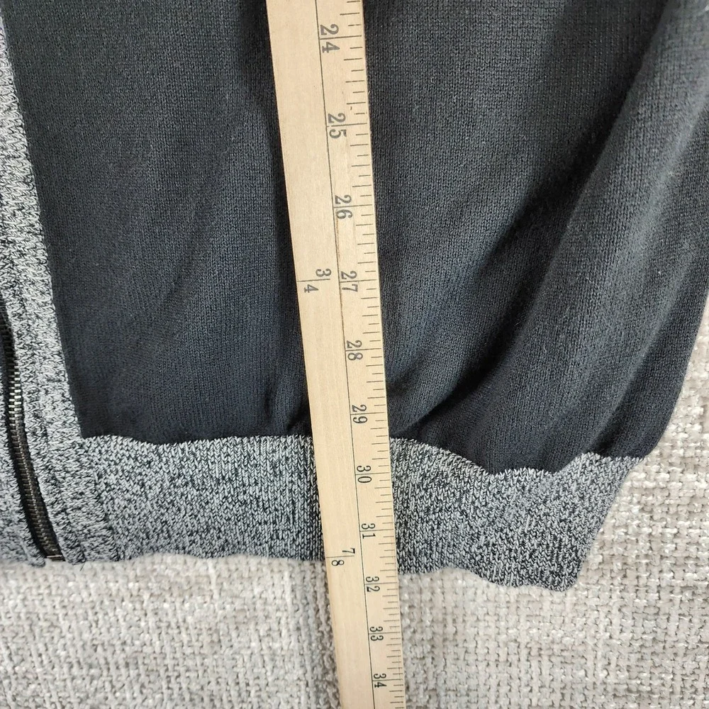 Sean John Zip‎ Cardigan Sweater Mens 3XL Black V-Neck Knit Cotton Pockets